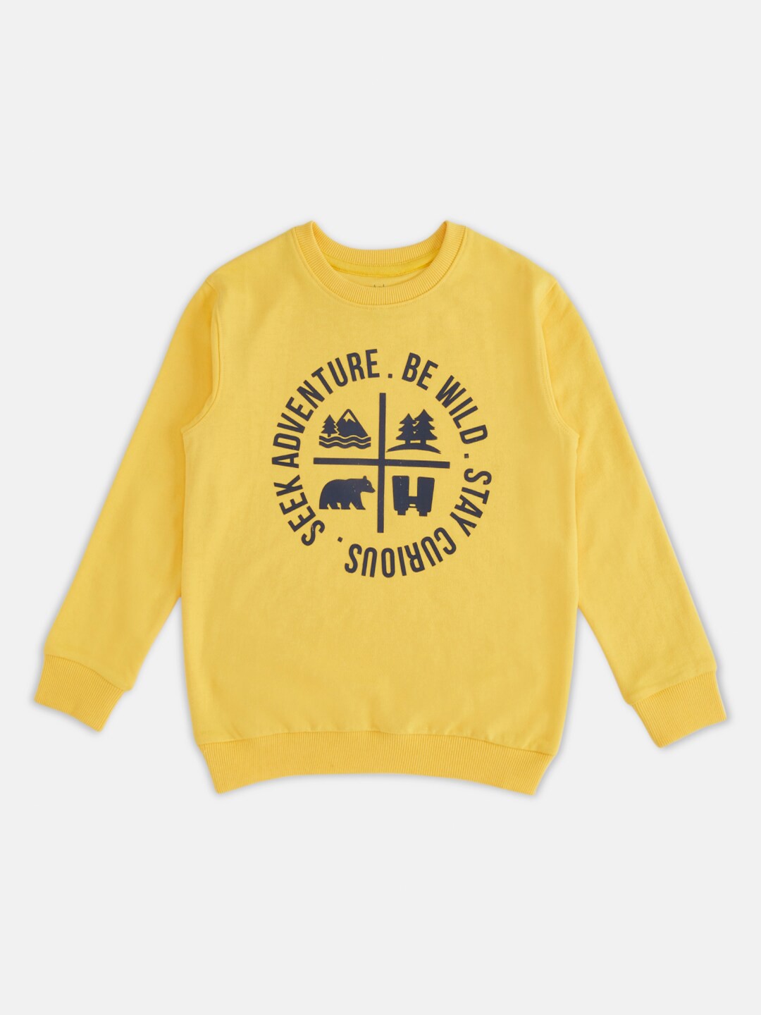 

Pantaloons Junior Boys Yellow Printed Sweatshirt