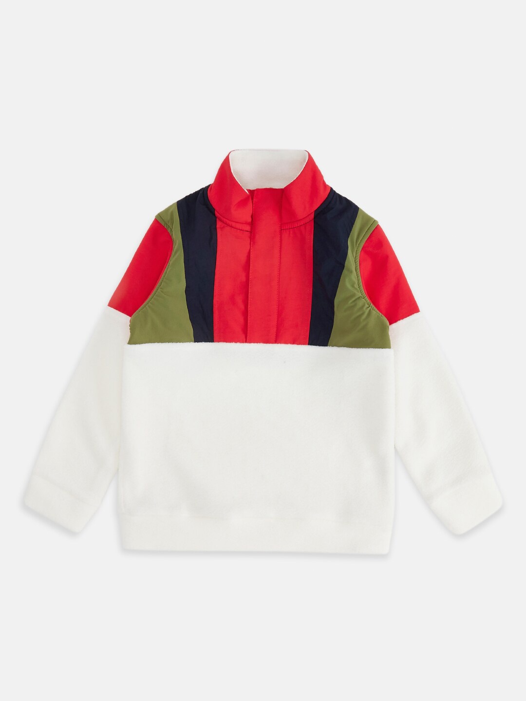

Pantaloons Junior Boys White Colourblocked Sweatshirt