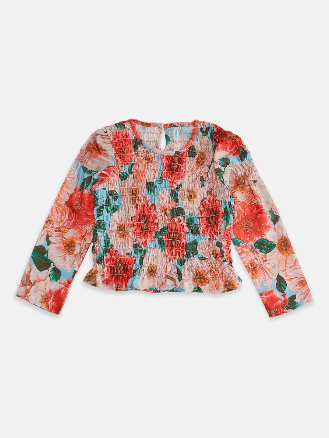 

Pantaloons Junior Girls Red & Pink Floral Print Top