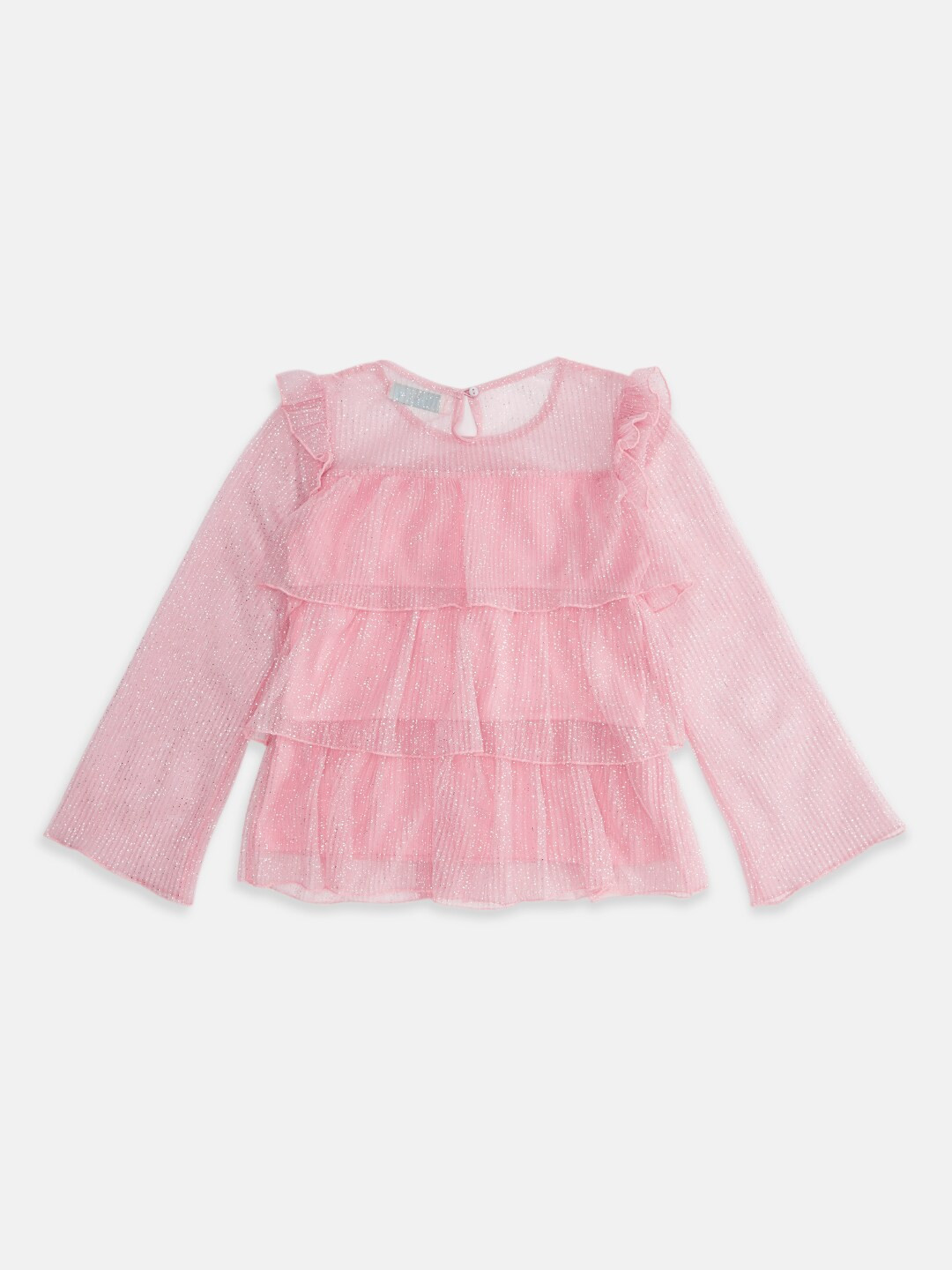 

Pantaloons Junior Girls Pink Ruffles Top