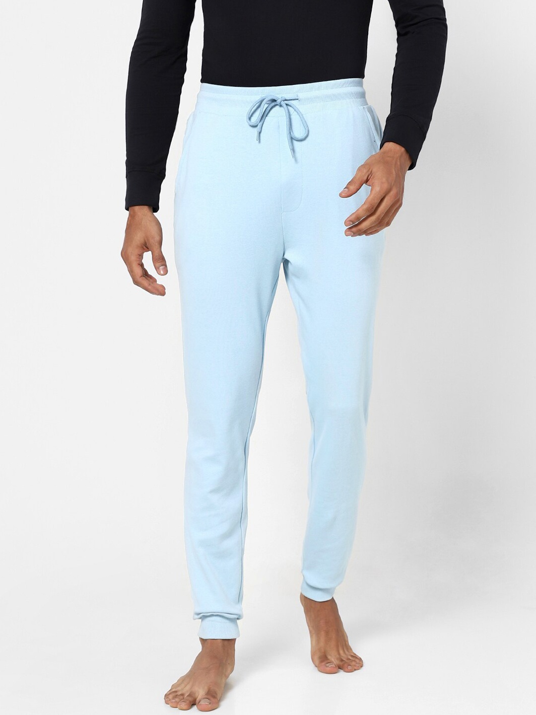 

Ajile by Pantaloons Men Blue Solid Cotton Joggers