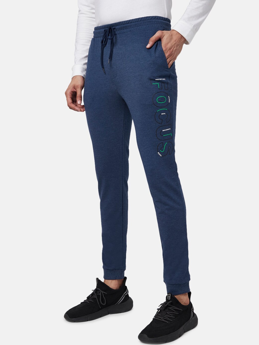 

Ajile by Pantaloons Men Blue Solid Slim-Fit Joggers