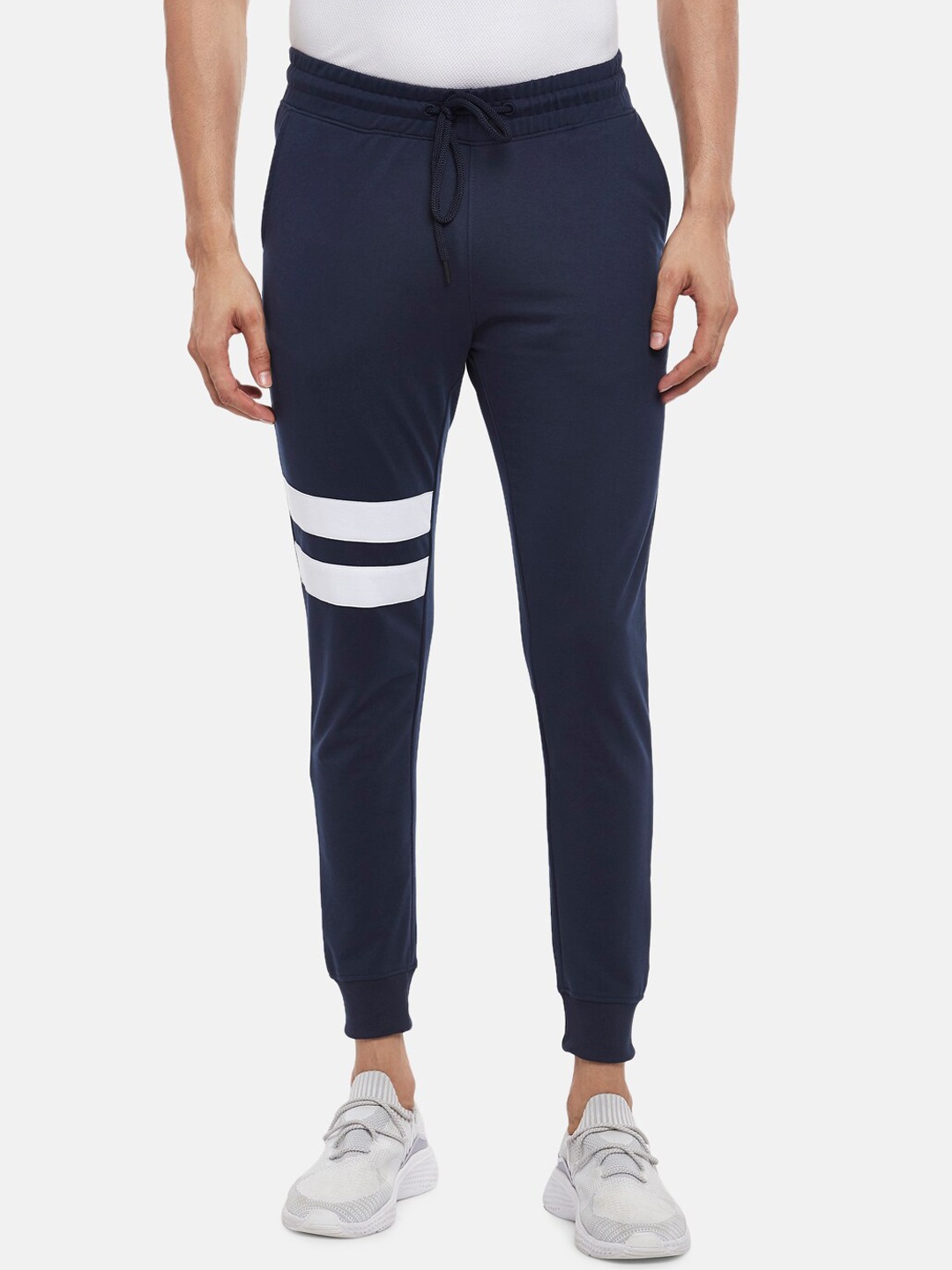 

People Men Blue Solid Slim-Fit Joggers