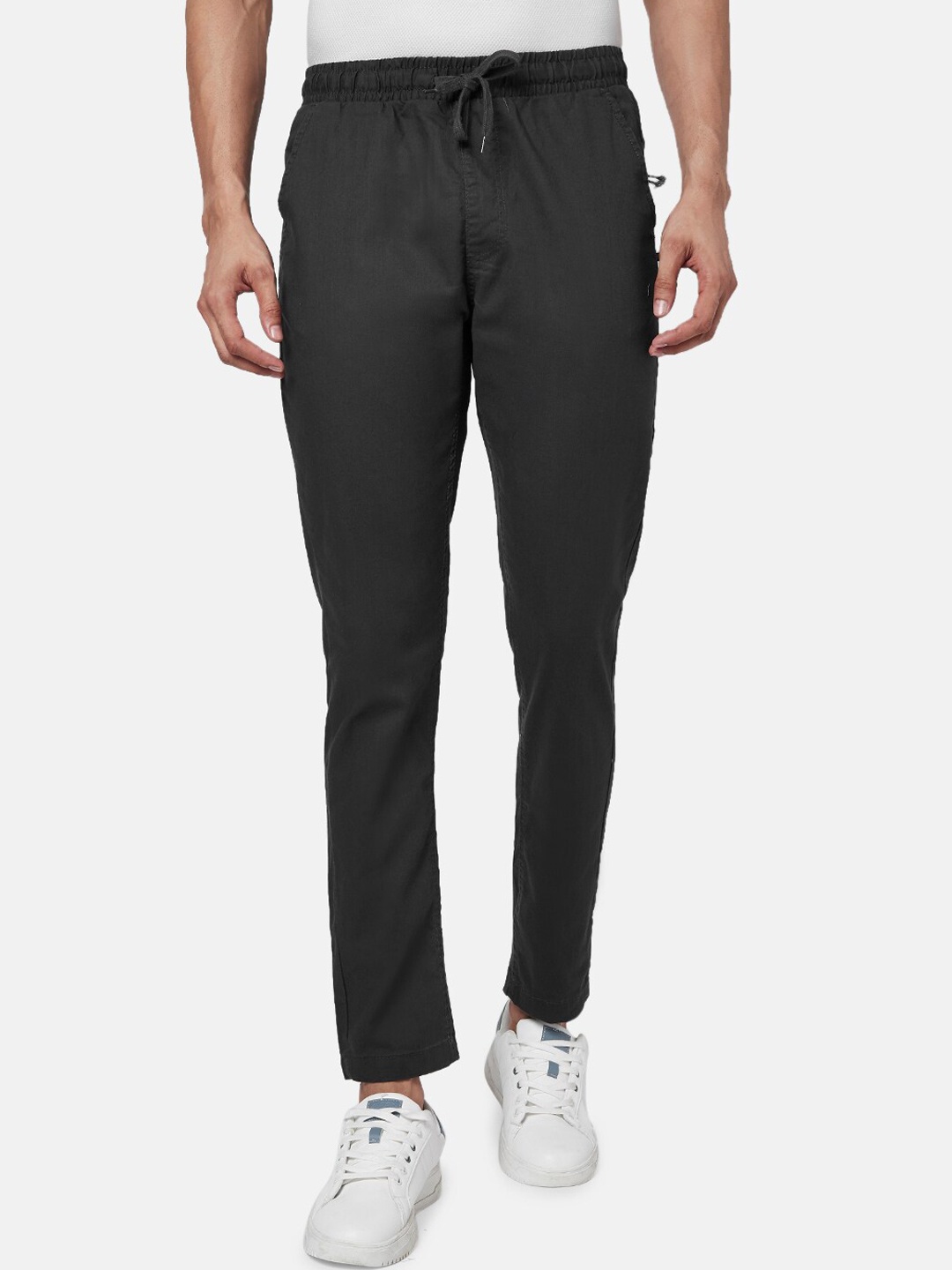 

Urban Ranger by pantaloons Men Charcoal Slim Fit Trousers