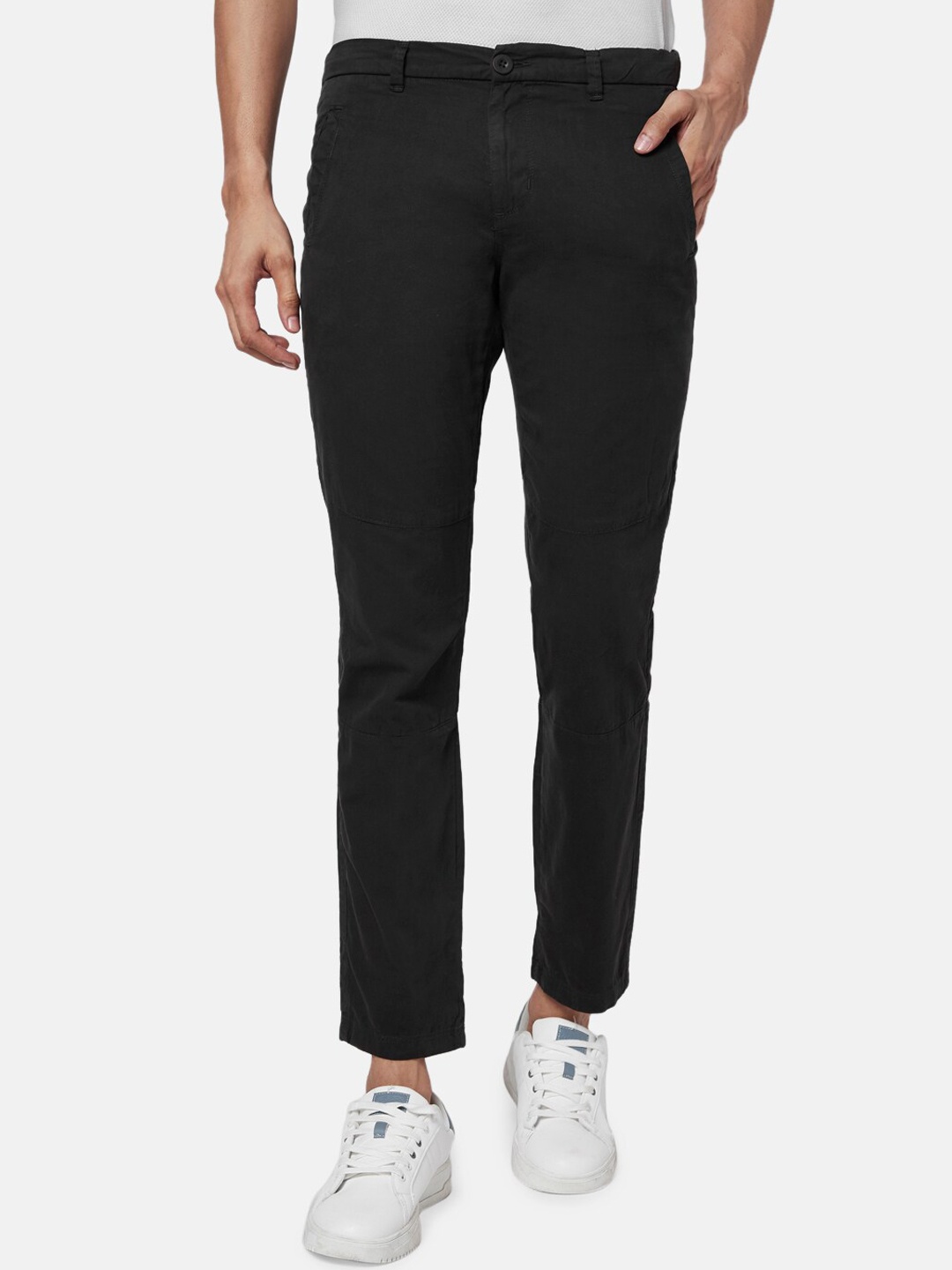 

Urban Ranger by pantaloons Men Charcoal Slim Fit Trousers