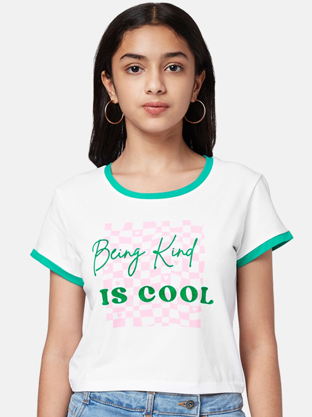 

Coolsters by Pantaloons Girls White Typography Printed Cotton T-shirt