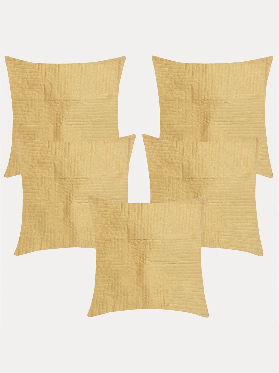 

Molcha Set of 5 Mustard Square Play Of Sheen & Colour Cushion Covers