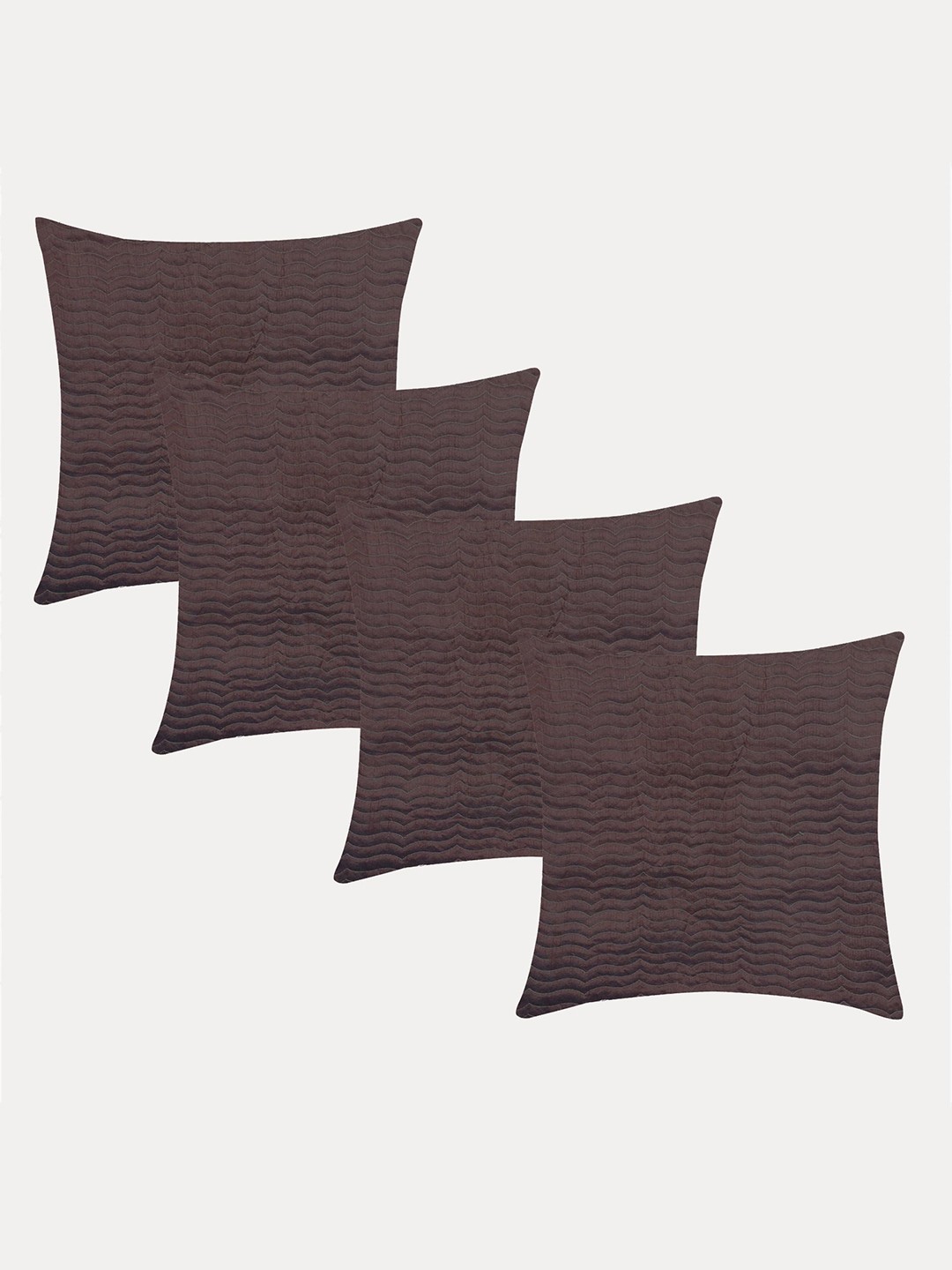 

Molcha Set of 4 Brown Square Play Of Sheen & Colour Cushion Covers