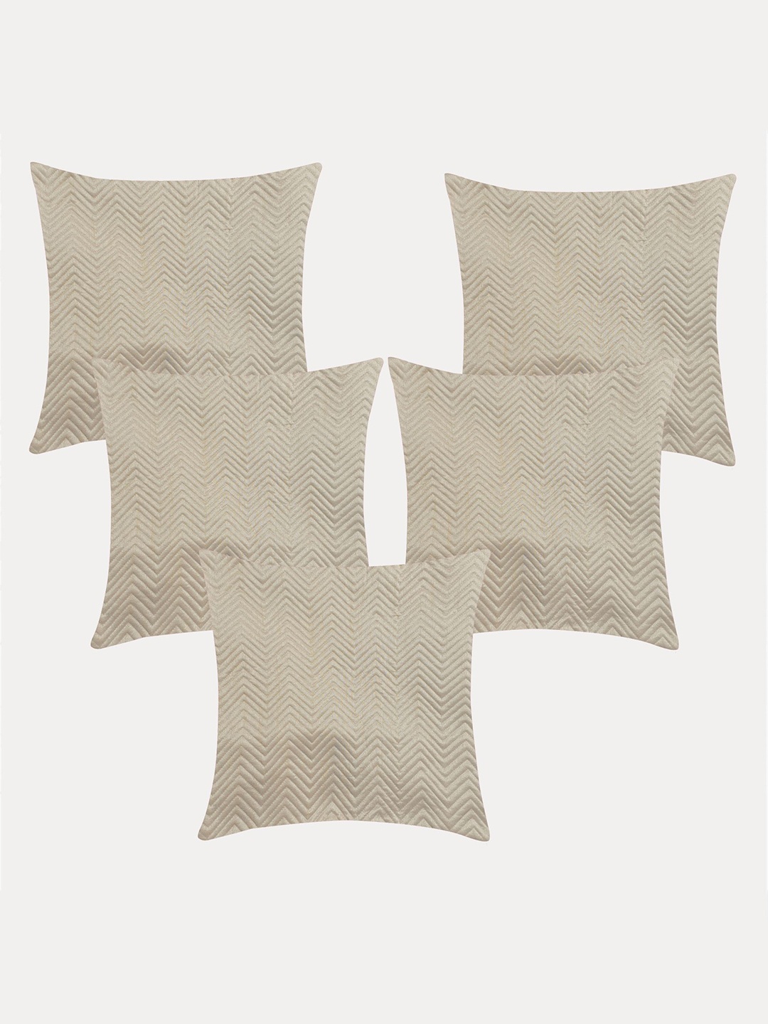 

Molcha Set of 5 Beige Geometric Square Play Of Sheen & Colour Cushion Covers