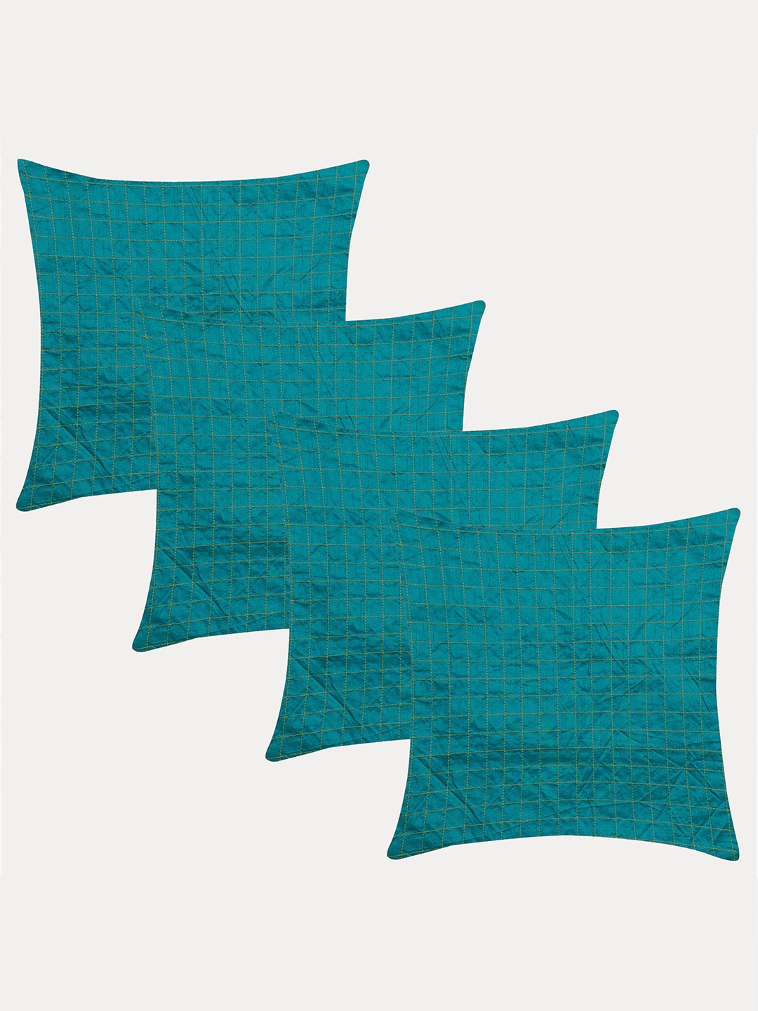 

Molcha Green Set of 4 Geometric Square Cushion Covers