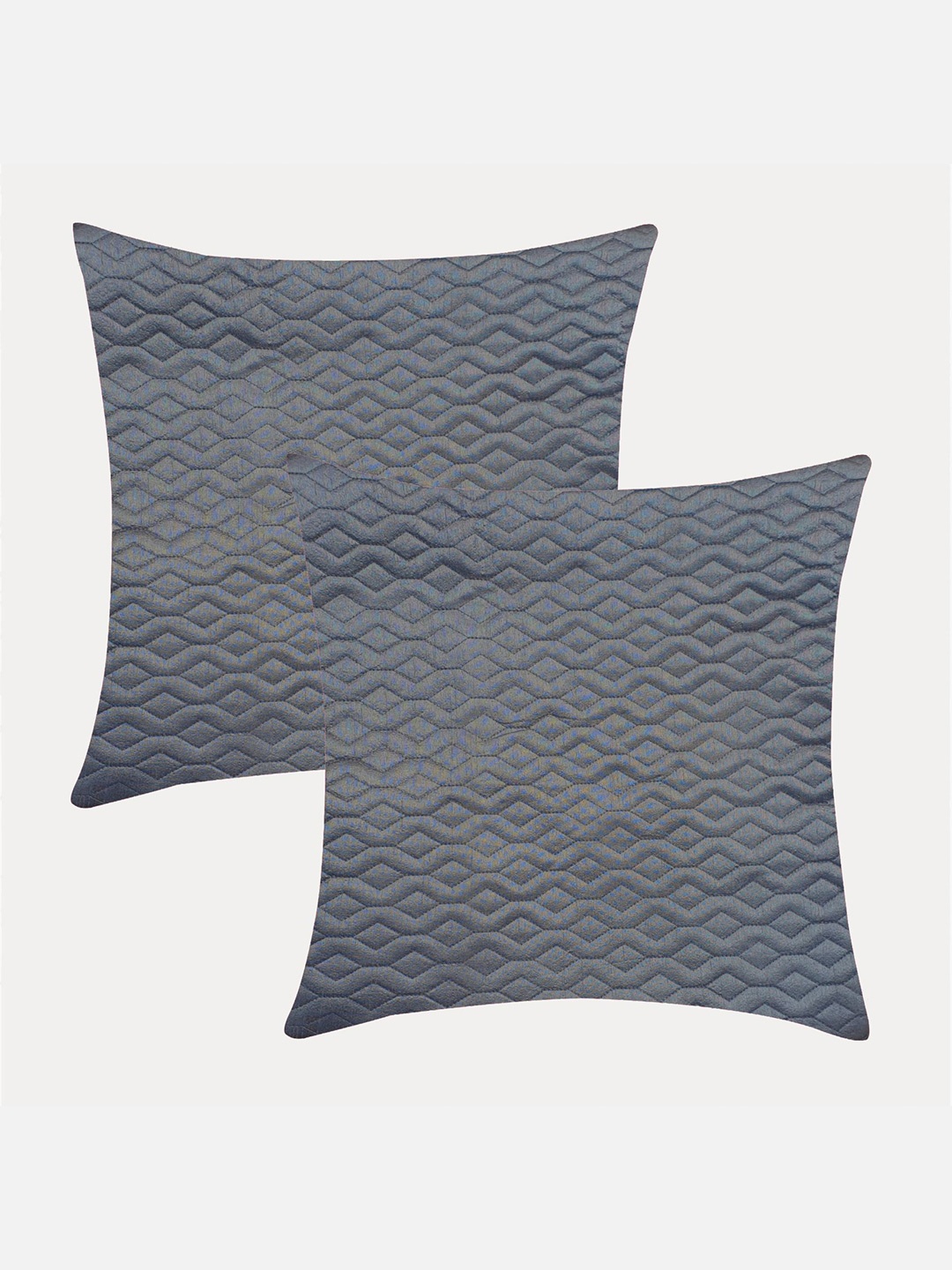 

Molcha Grey Set of 2 Geometric Square Cushion Covers