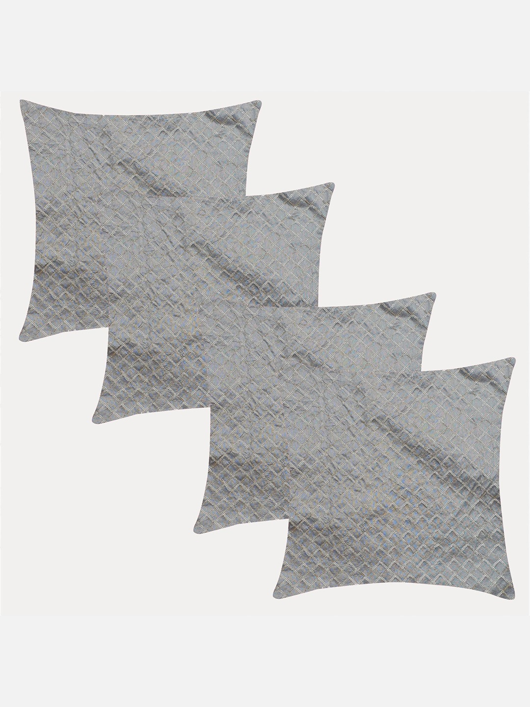 

Molcha Grey Set of 4 Geometric Square Cushion Covers