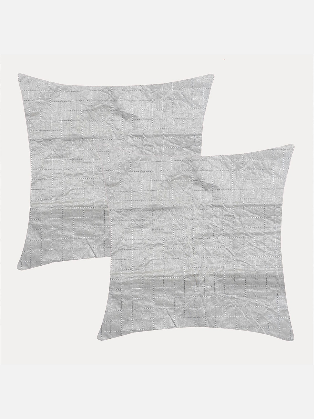 

Molcha Grey Set of 2 Geometric Square Cushion Covers