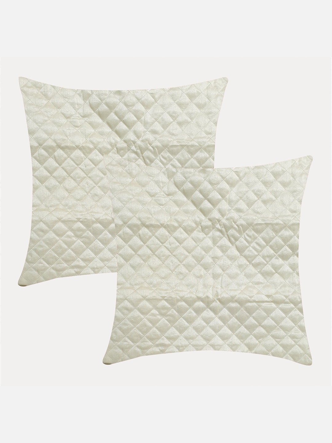 

Molcha Cream Set of 2 Geometric Square Cushion Covers