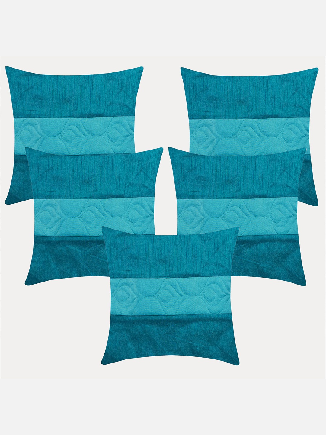 

Molcha Blue Set of 5 Striped Square Cushion Covers