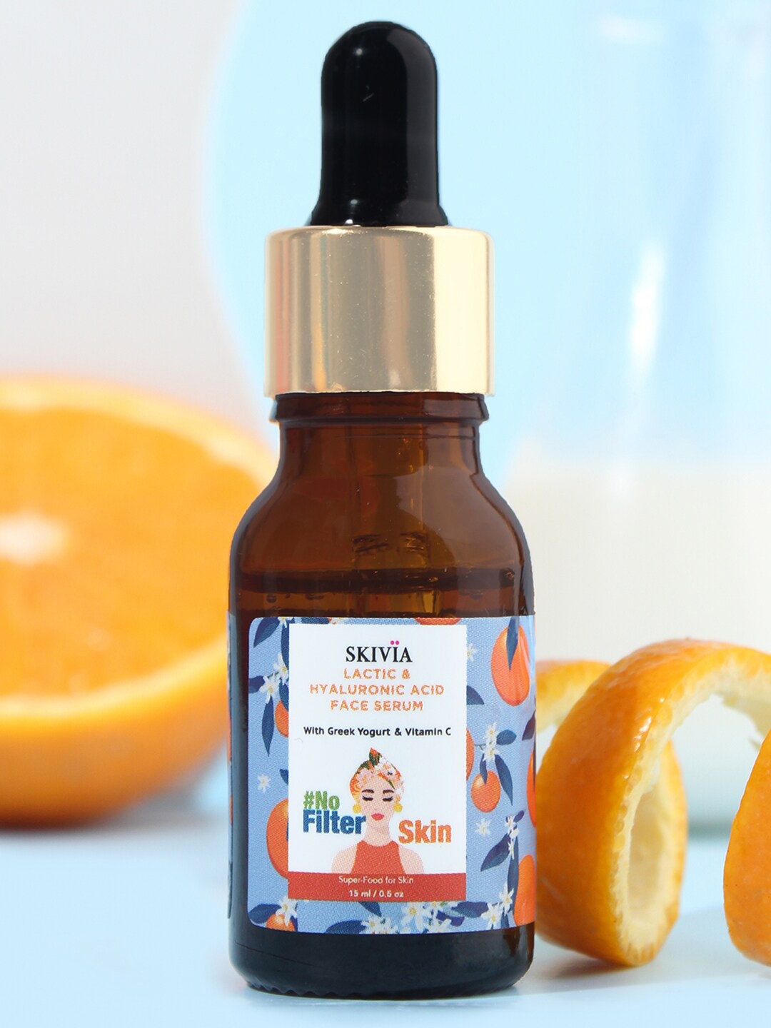

SKIVIA No Filter Skin Lactic + Hyaluronic Acid with Greek Yoghurt & Vit C Face Serum 15ml, Transparent