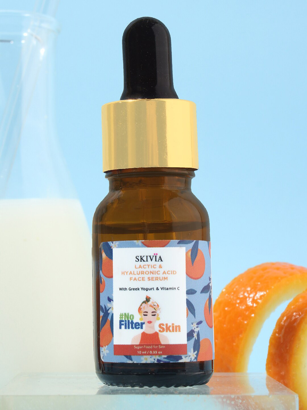 

SKIVIA No Filter Skin Lactic + Hyaluronic Acid with Greek Yoghurt & Vit C Face Serum 10 ml, Transparent