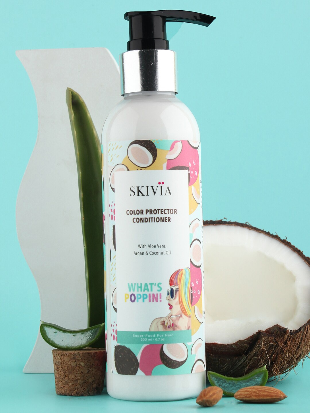 

SKIVIA Color Protector Conditioner with Aloevera & Argan Oil - 200 ml, White