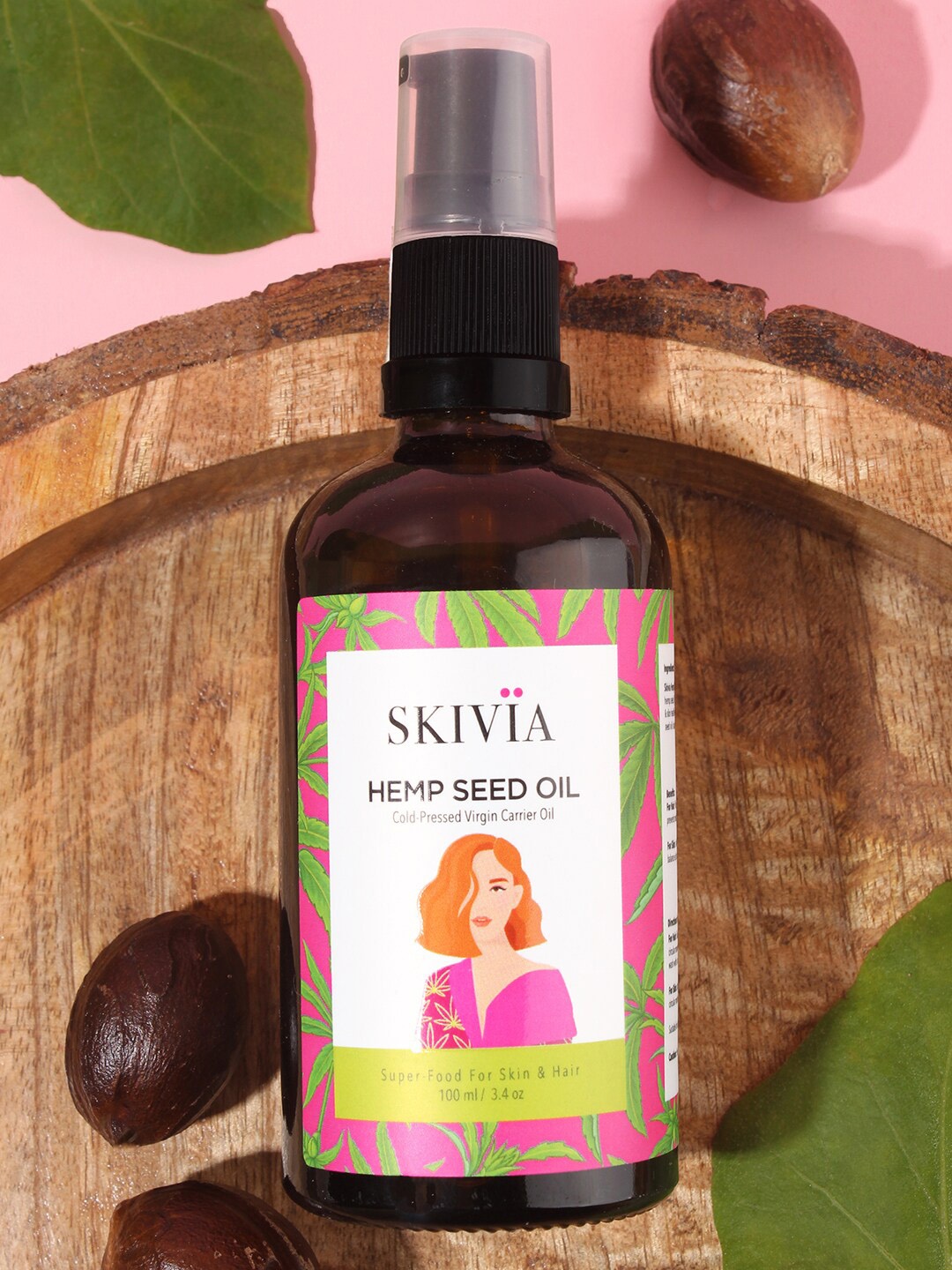 

SKIVIA Hemp Seed Cold Pressed Virgin Carrier Oil 100ml, Transparent