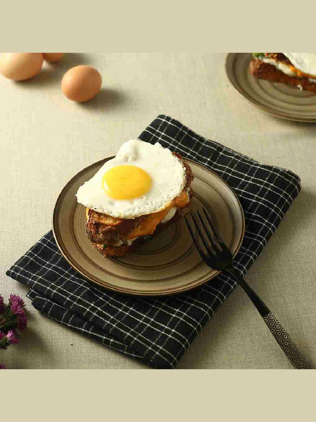 

Wonderchef Brown Set Of 2 Dishwasher Safe Textured Stoneware Glossy Plates