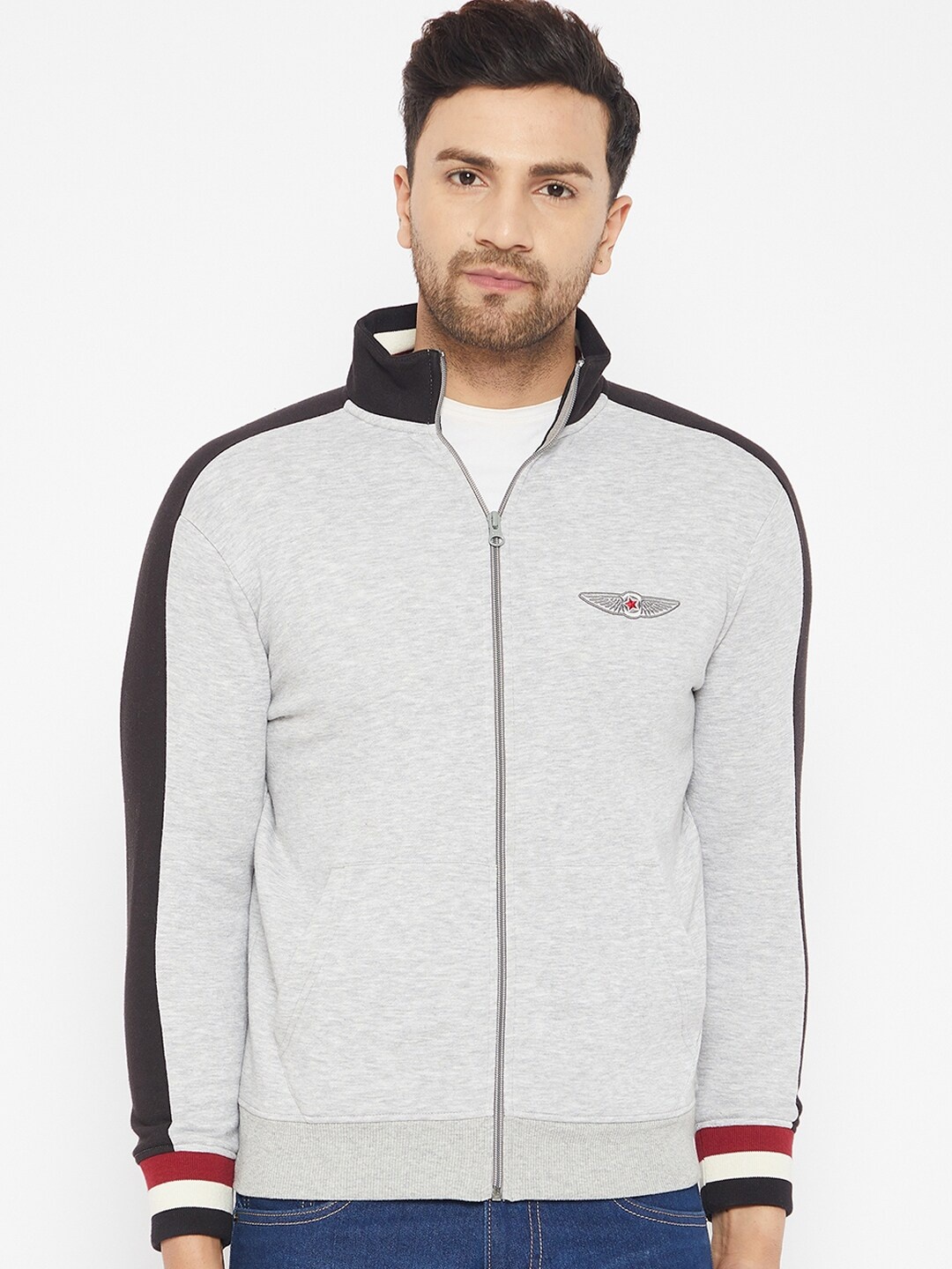 

HARBOR N BAY Men Grey Cotton Solid Sweatshirt