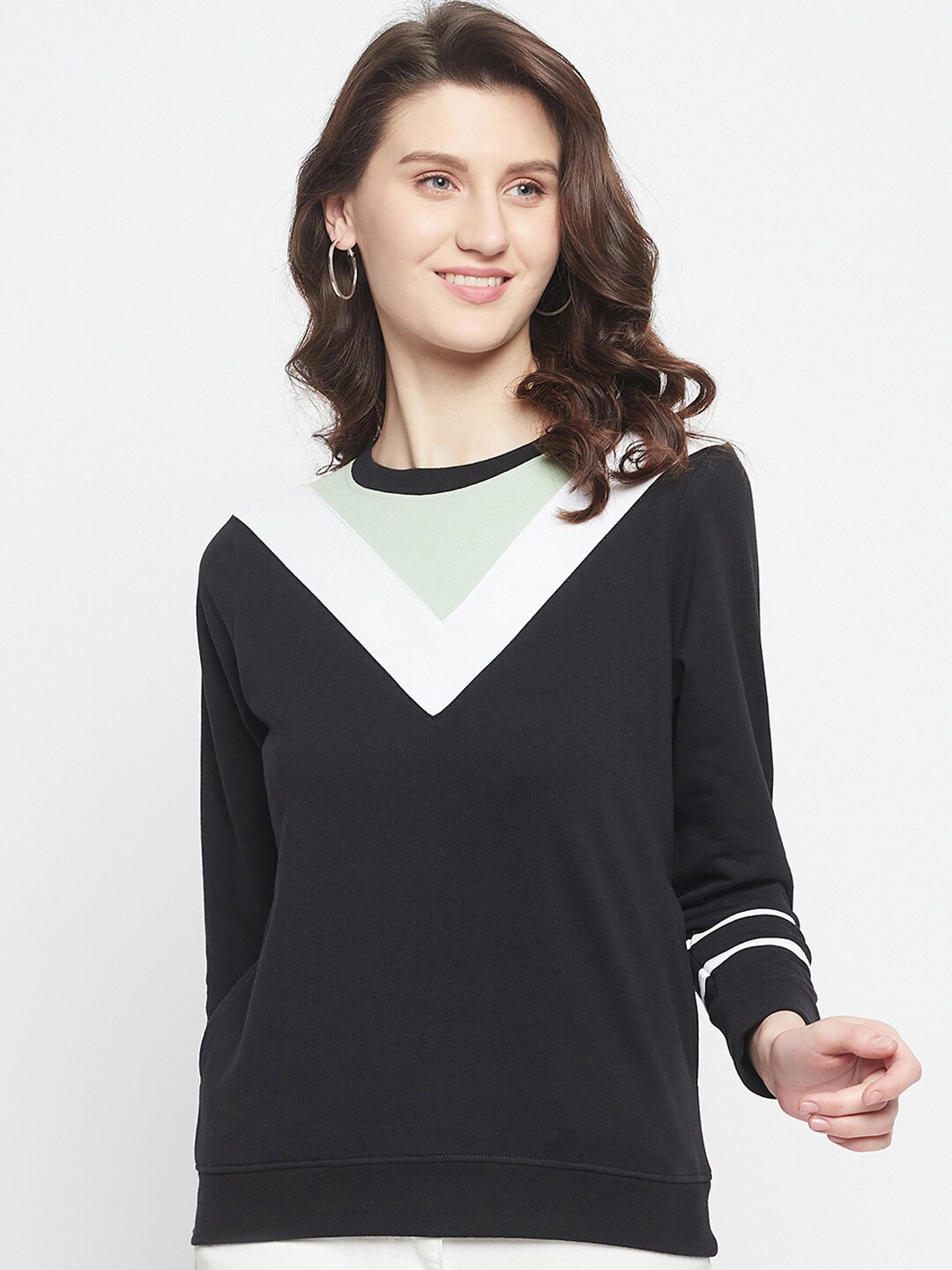 

HARBOR N BAY Women Green Printed Sweatshirt