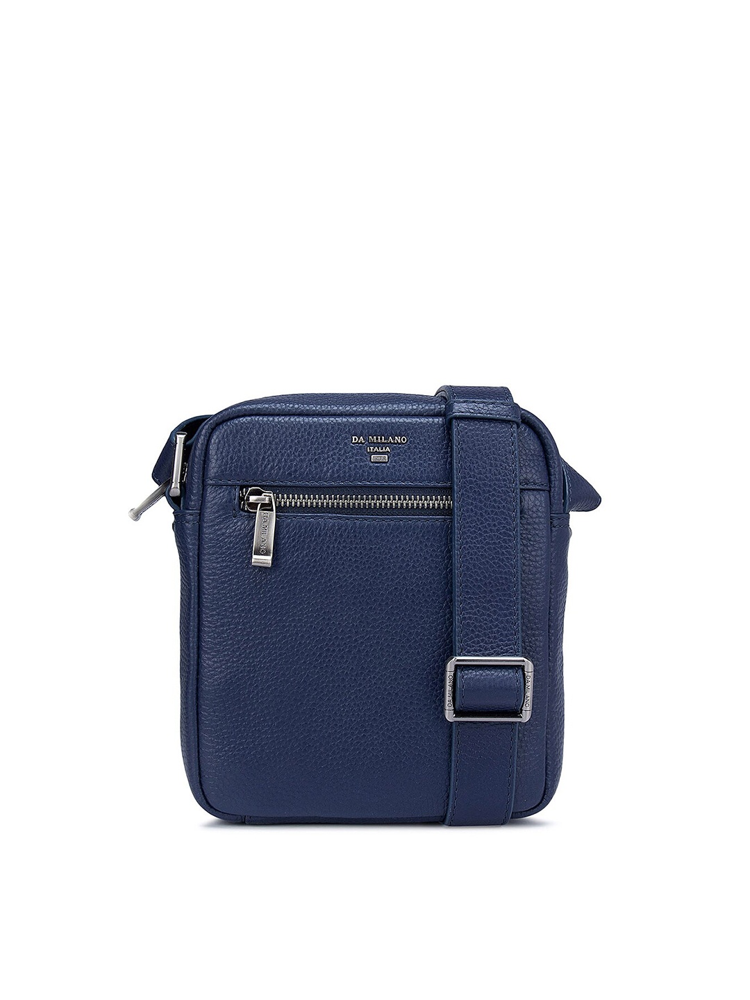 

Da Milano Men Blue Textured Messenger Bag