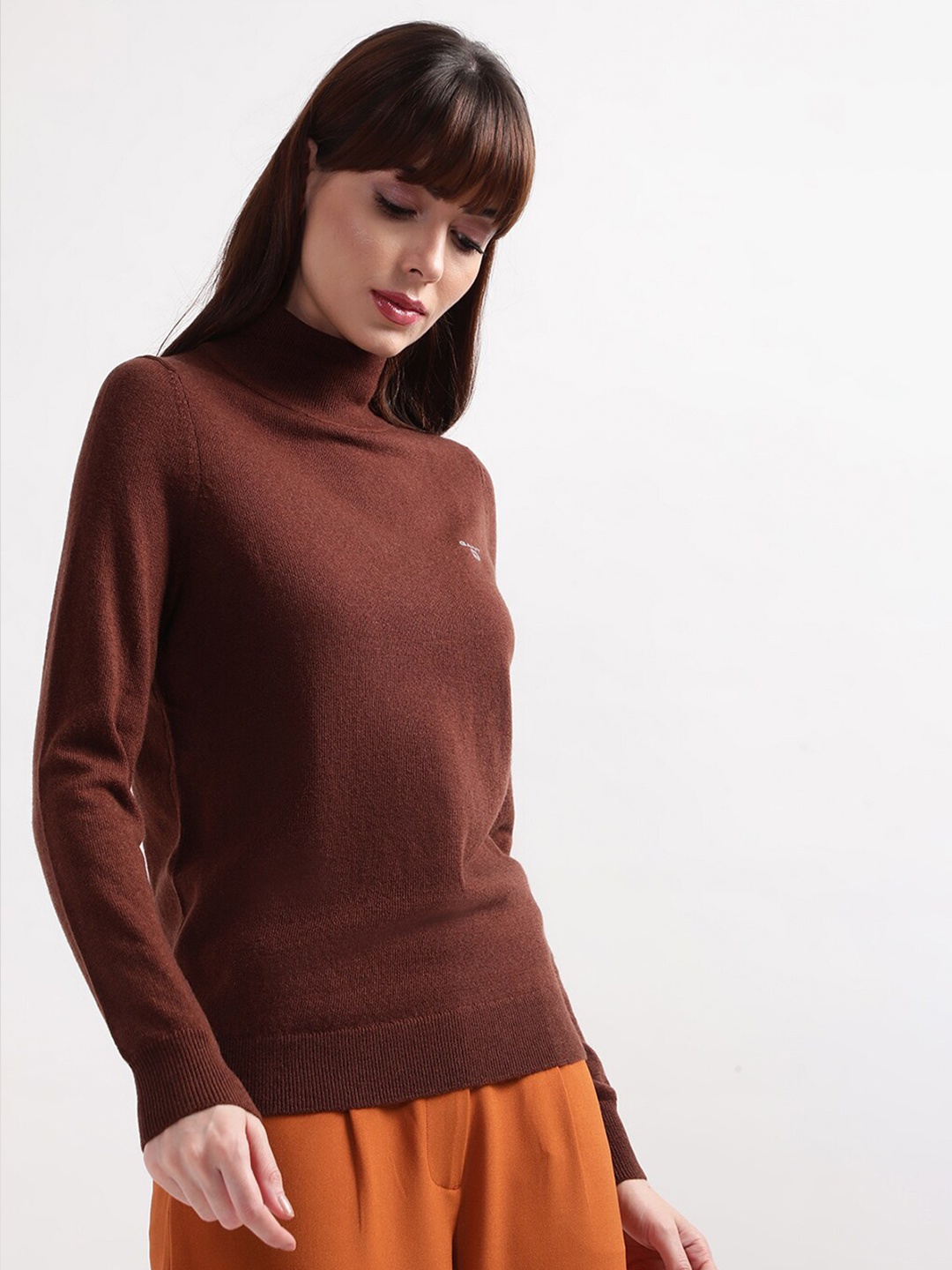 

GANT Women Brown Wool Pullover
