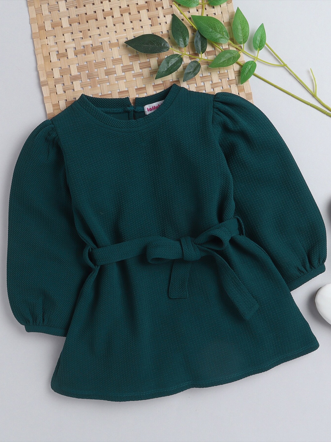 

taffykids Girls Green A-Line Dress