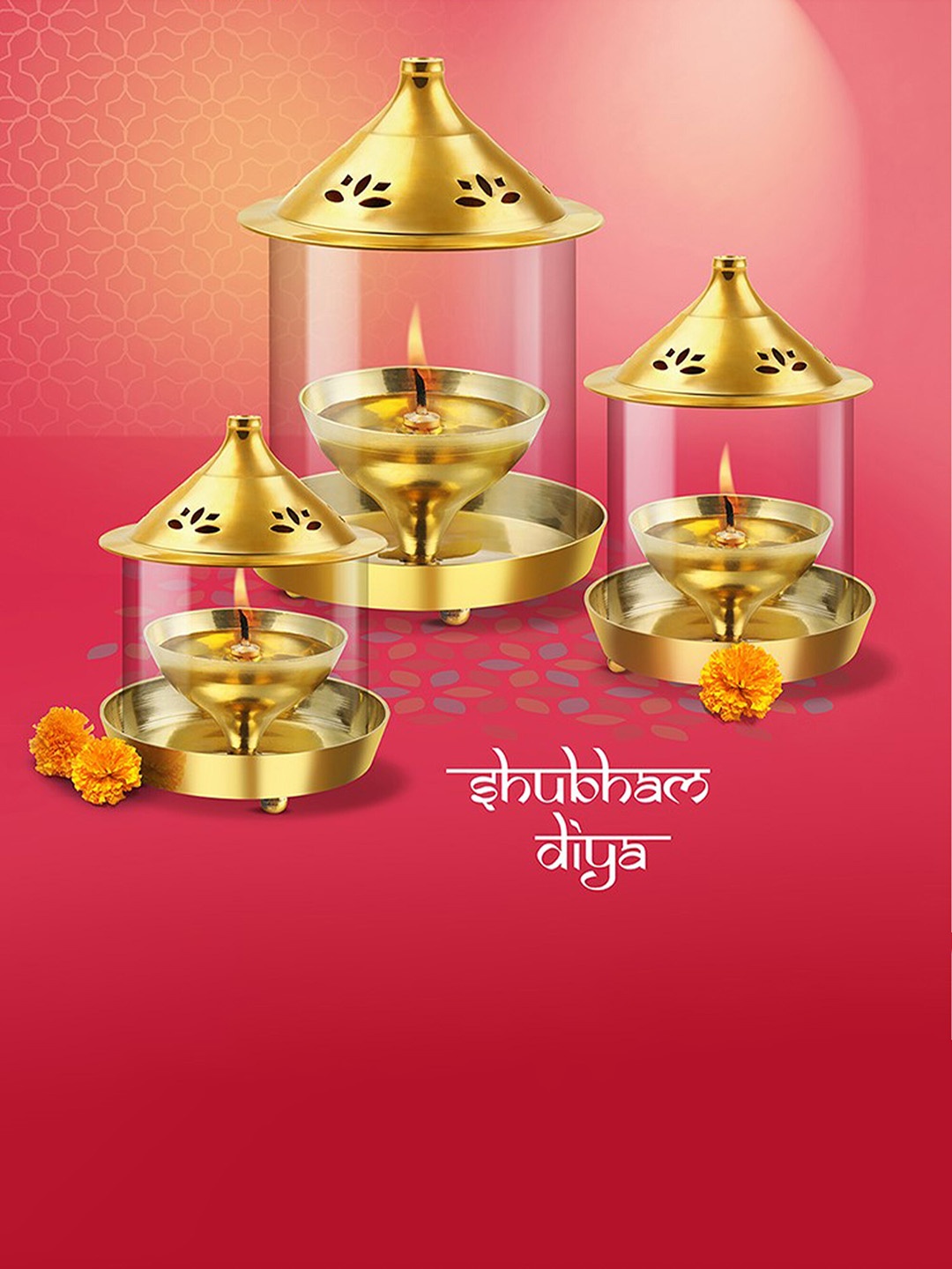 

Treo Gold-Toned Shubham Brass Diya With Borosilicate Glass Small Cover