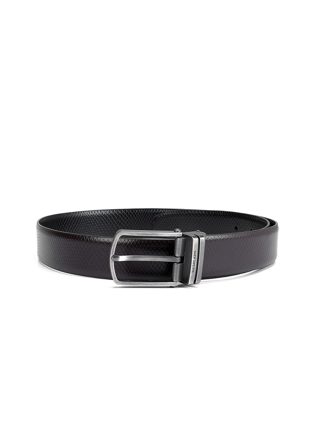 

Da Milano Men Brown Textured Leather Formal Belt