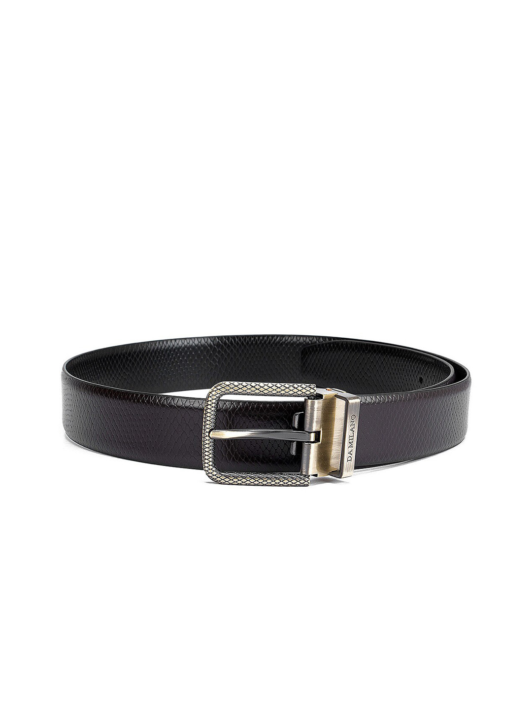 

Da Milano Men Brown Textured Leather Formal Belt