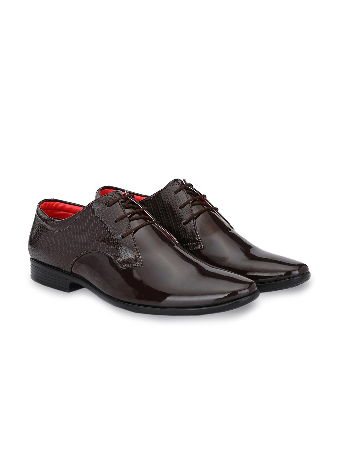 

Azzaro Black Men Brown Solid Formal Derbys