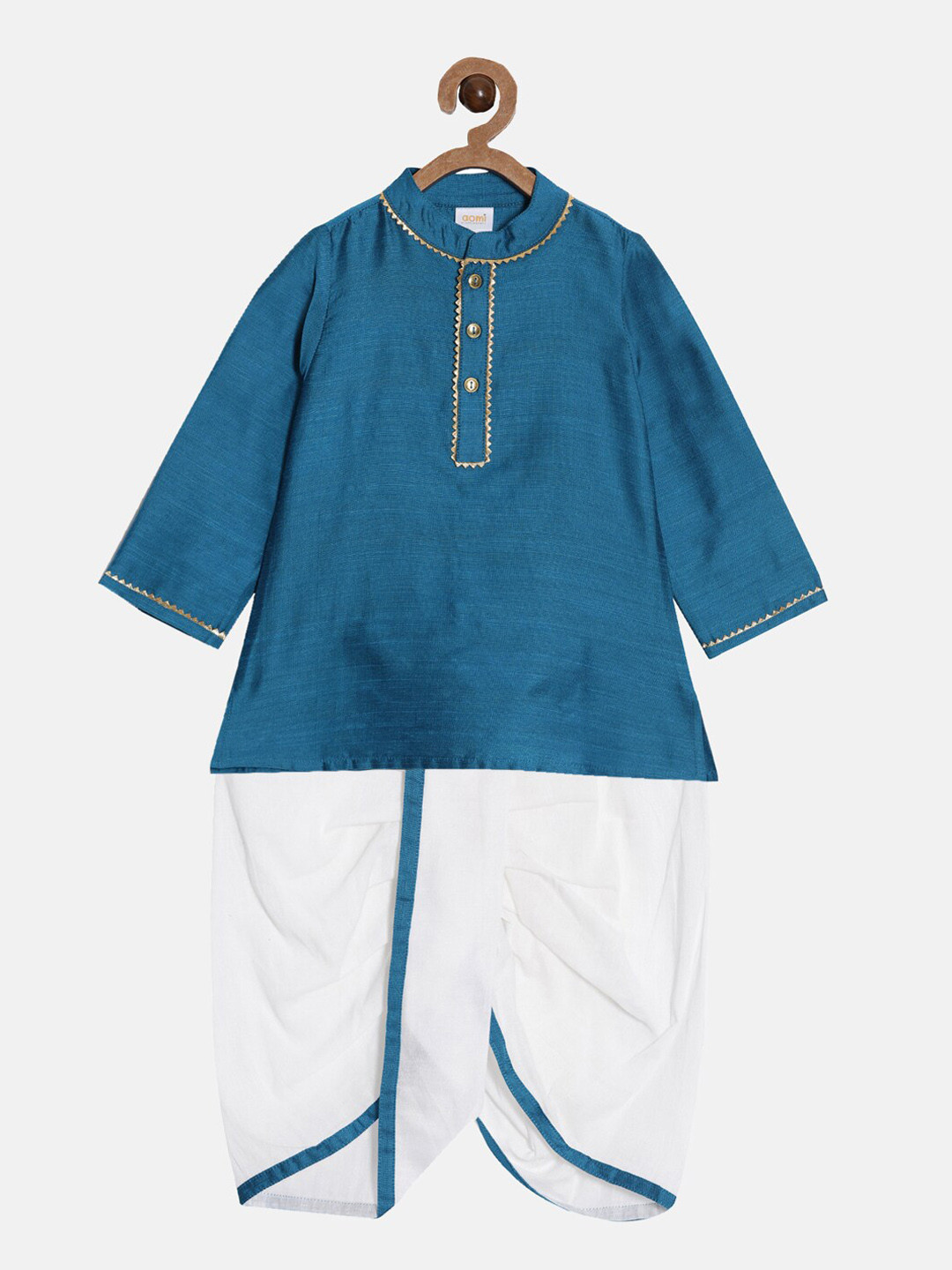 

Aomi Boys Blue Kurta with Dhoti Pants