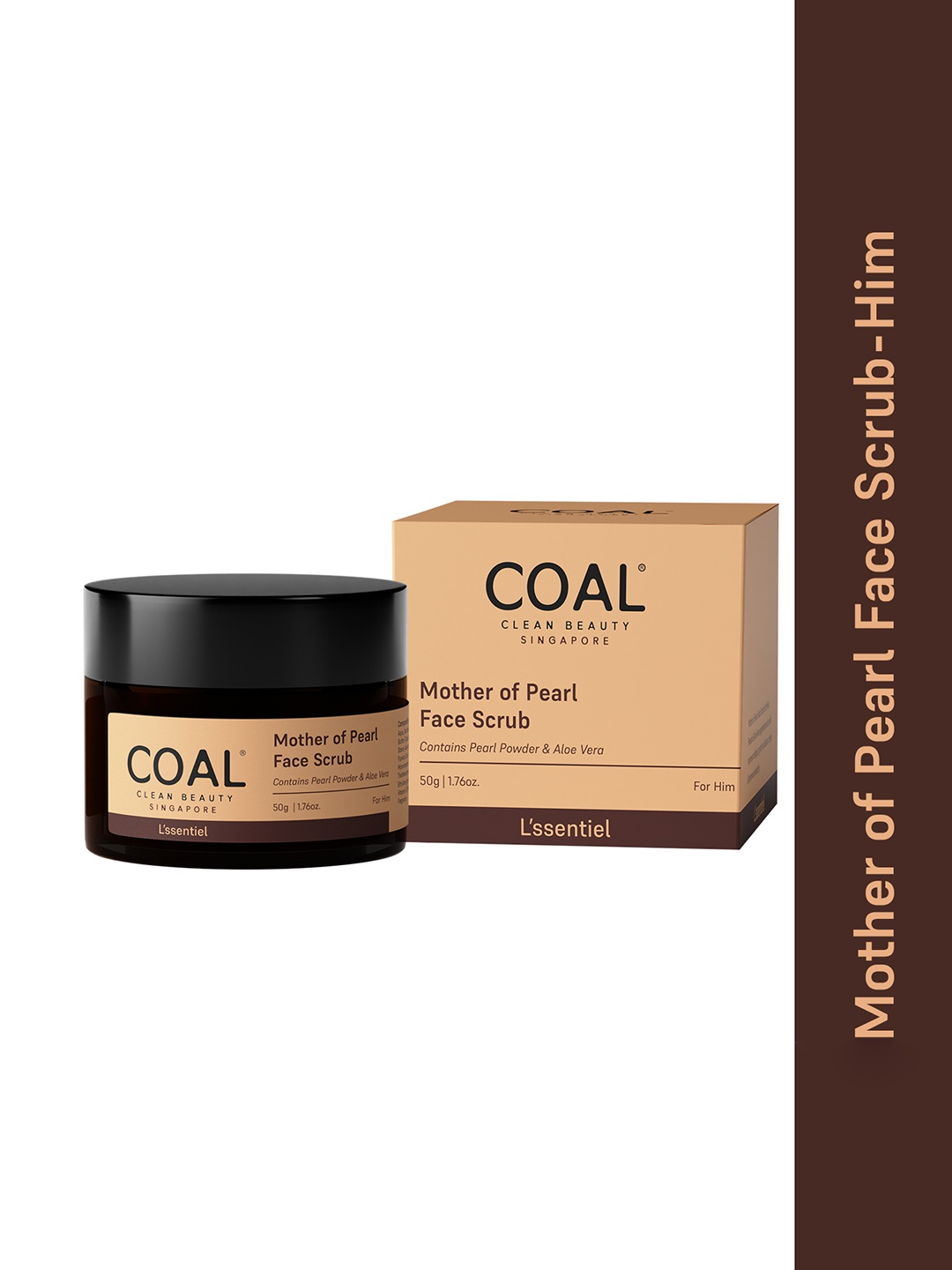 

COAL CLEAN BEAUTY Men Mother of Pearl Face Scrub, Brown