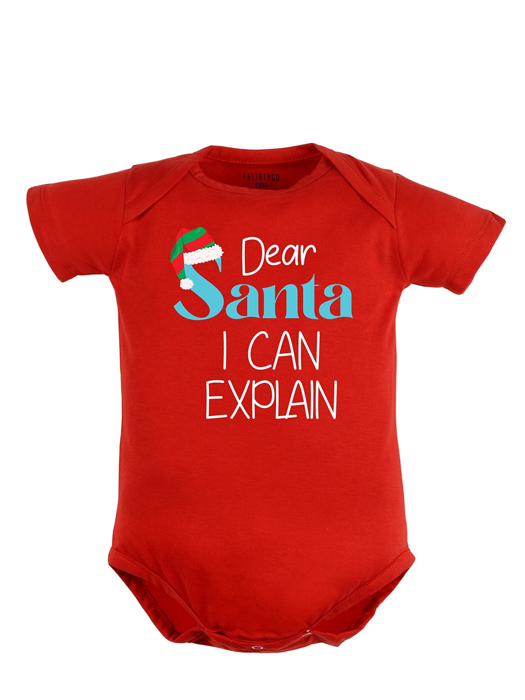 

FFLIRTYGO Infant Kids Printed Cotton Bodysuit, Red