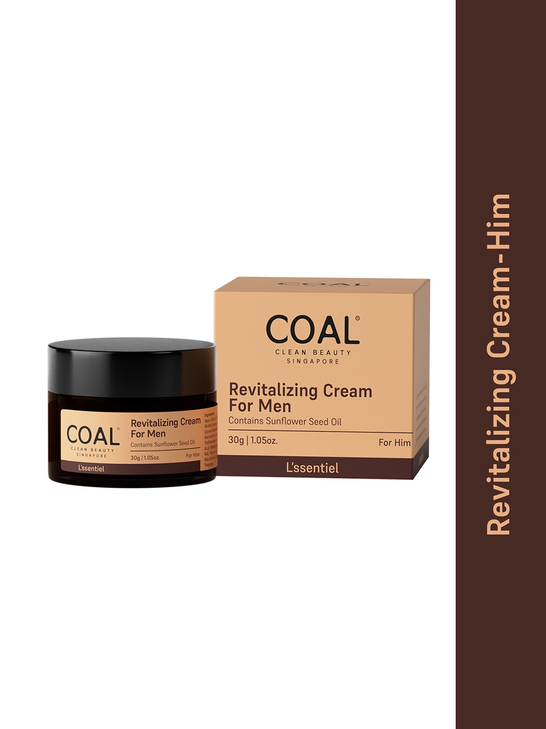 

COAL CLEAN BEAUTY Men Singapore Revitalizing Cream with Sunflower Seed Oil - 30g, Brown