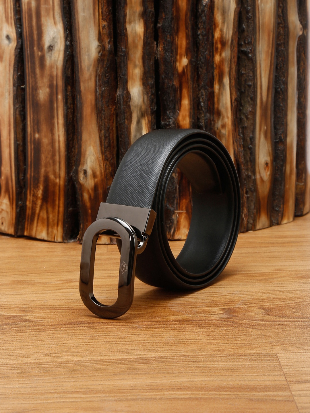 

MUTAQINOTI Men Black Leather Formal Belt