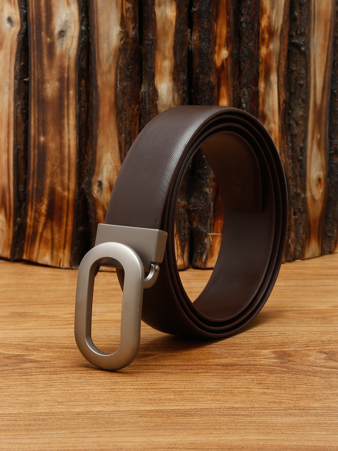 

MUTAQINOTI Men Brown Leather Formal Belt