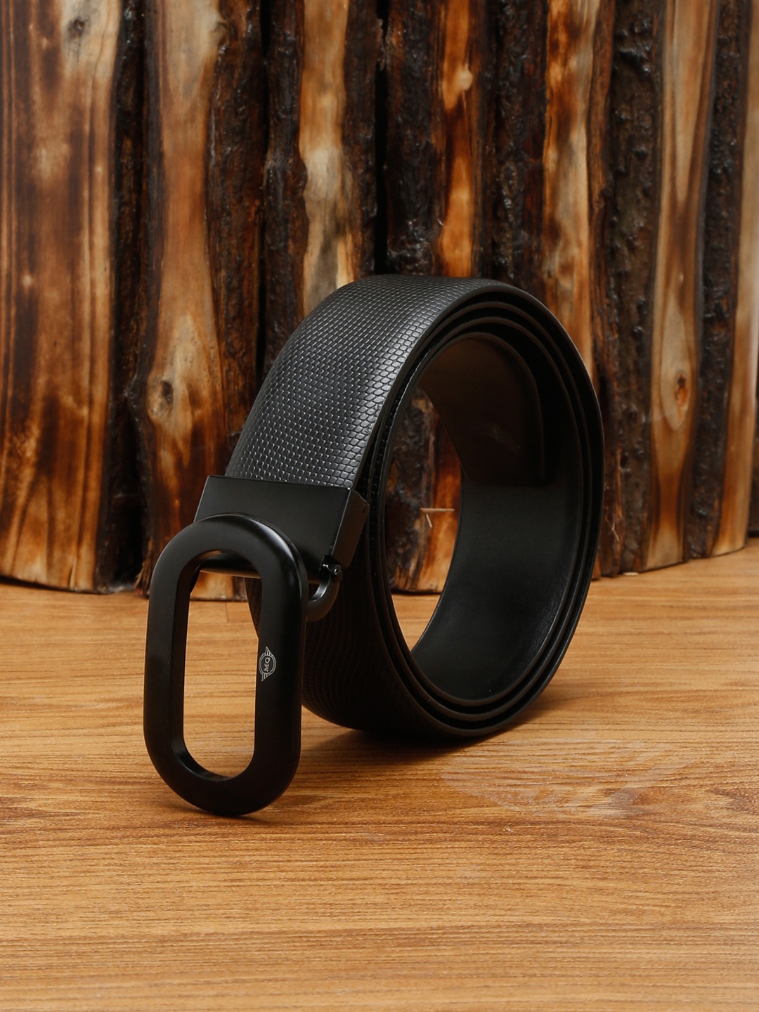 

MUTAQINOTI Men Black Leather Formal Belt