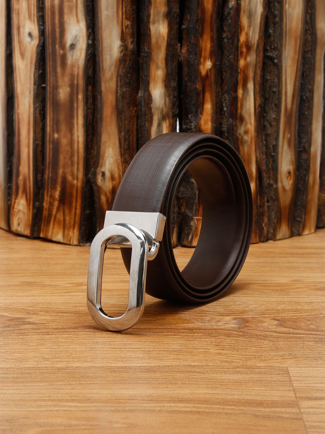 

MUTAQINOTI Men Brown Leather Formal Belt