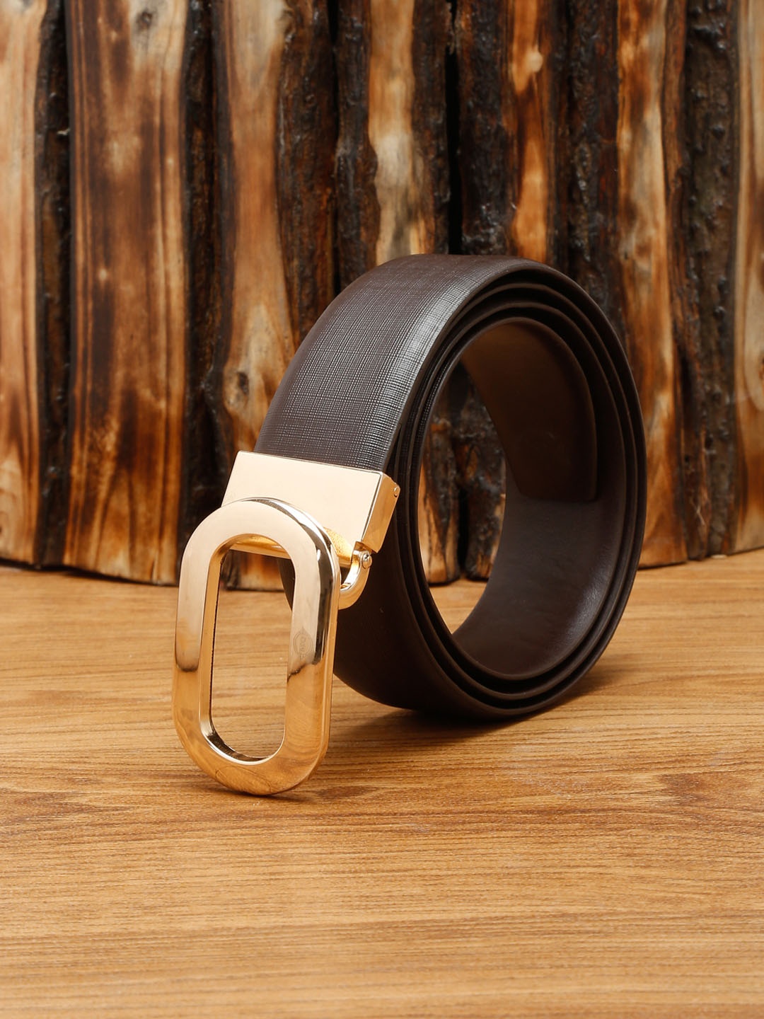 

MUTAQINOTI Men Brown Leather Formal Belt