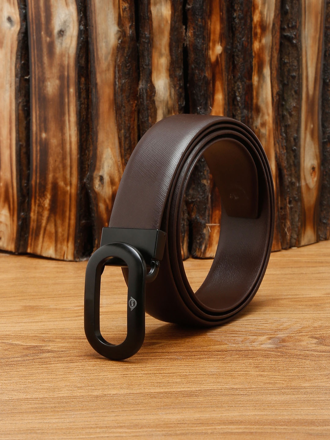 

MUTAQINOTI Men Brown Leather Formal Belt