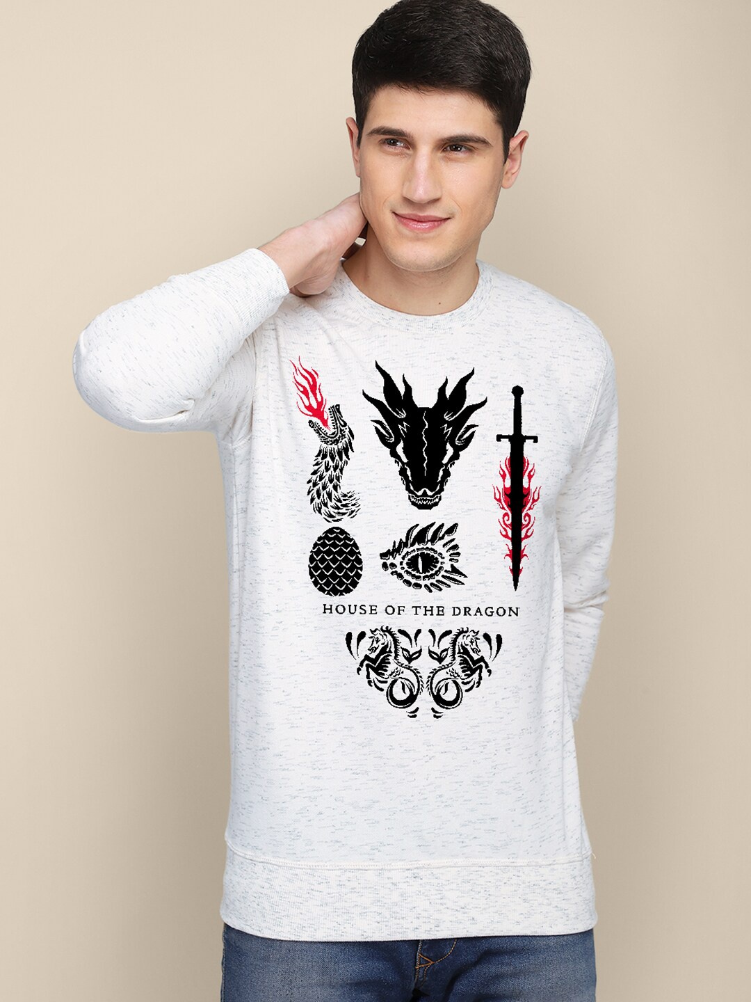 

Free Authority Men White House of Dragon Printed Pure Cotton Sweatshirt