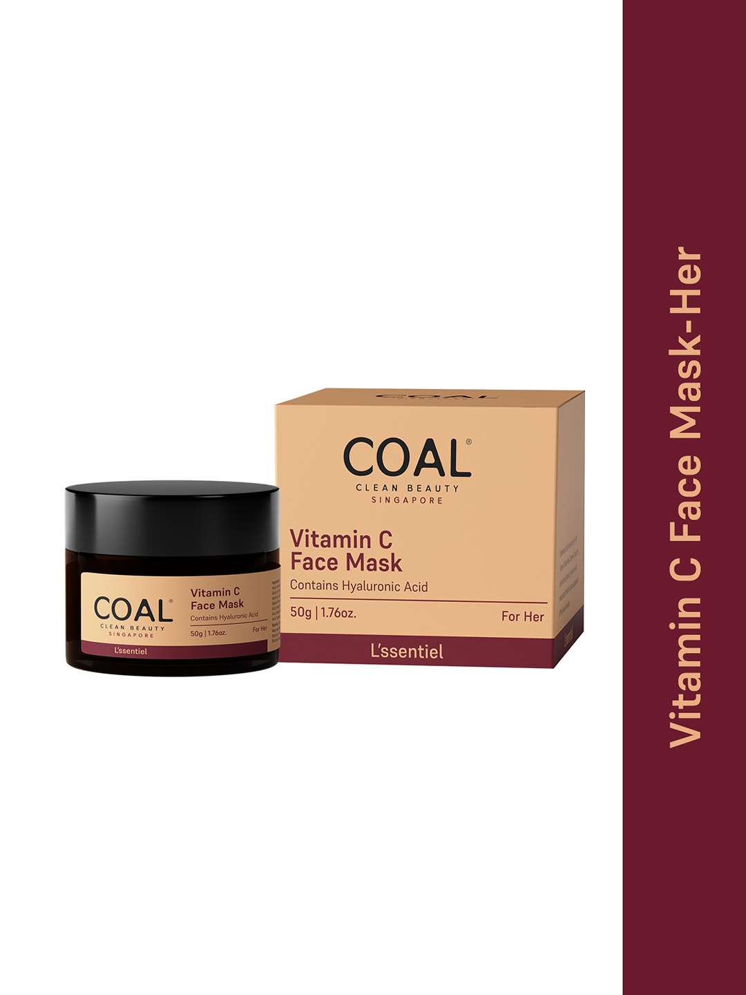 

COAL CLEAN BEAUTY Brown Hyaluronic Acid & Vitamin C Face Mask- 50 gm