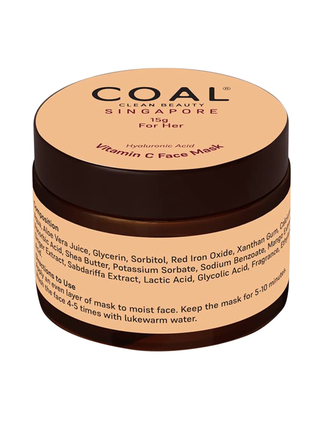 

COAL CLEAN BEAUTY Brown Hyaluronic Acid & Vitamin C Face Mask- 15 g