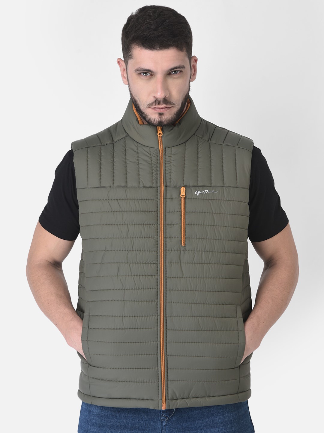 

COBB Men Olive Green Lightweight Quilted Jacket