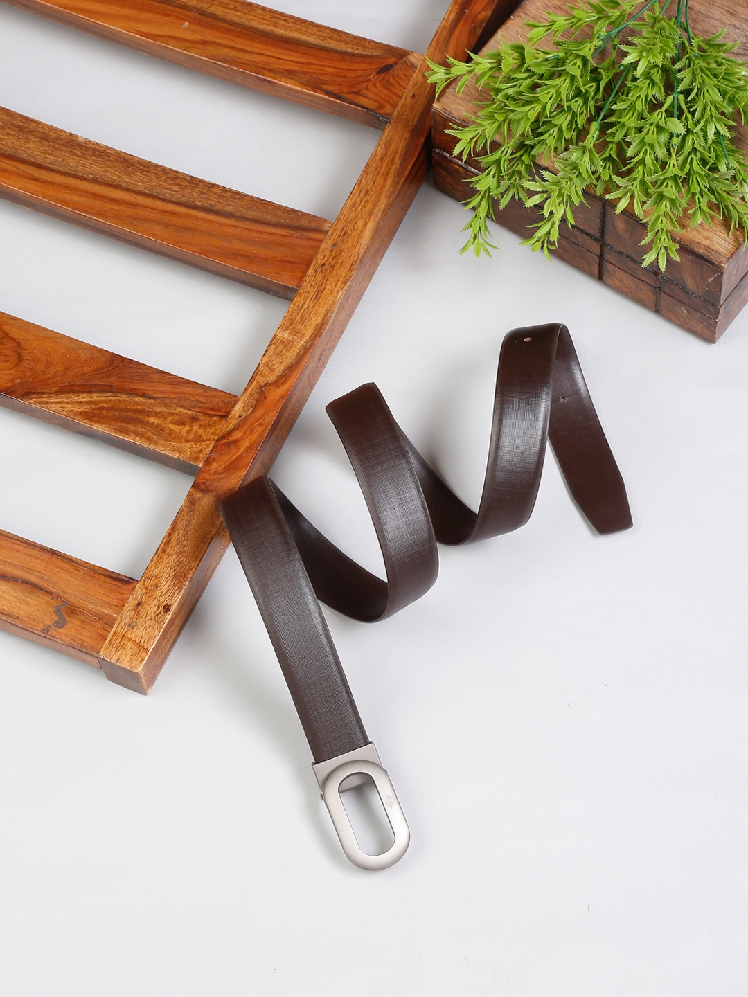 

MUTAQINOTI Men Brown Leather Belt