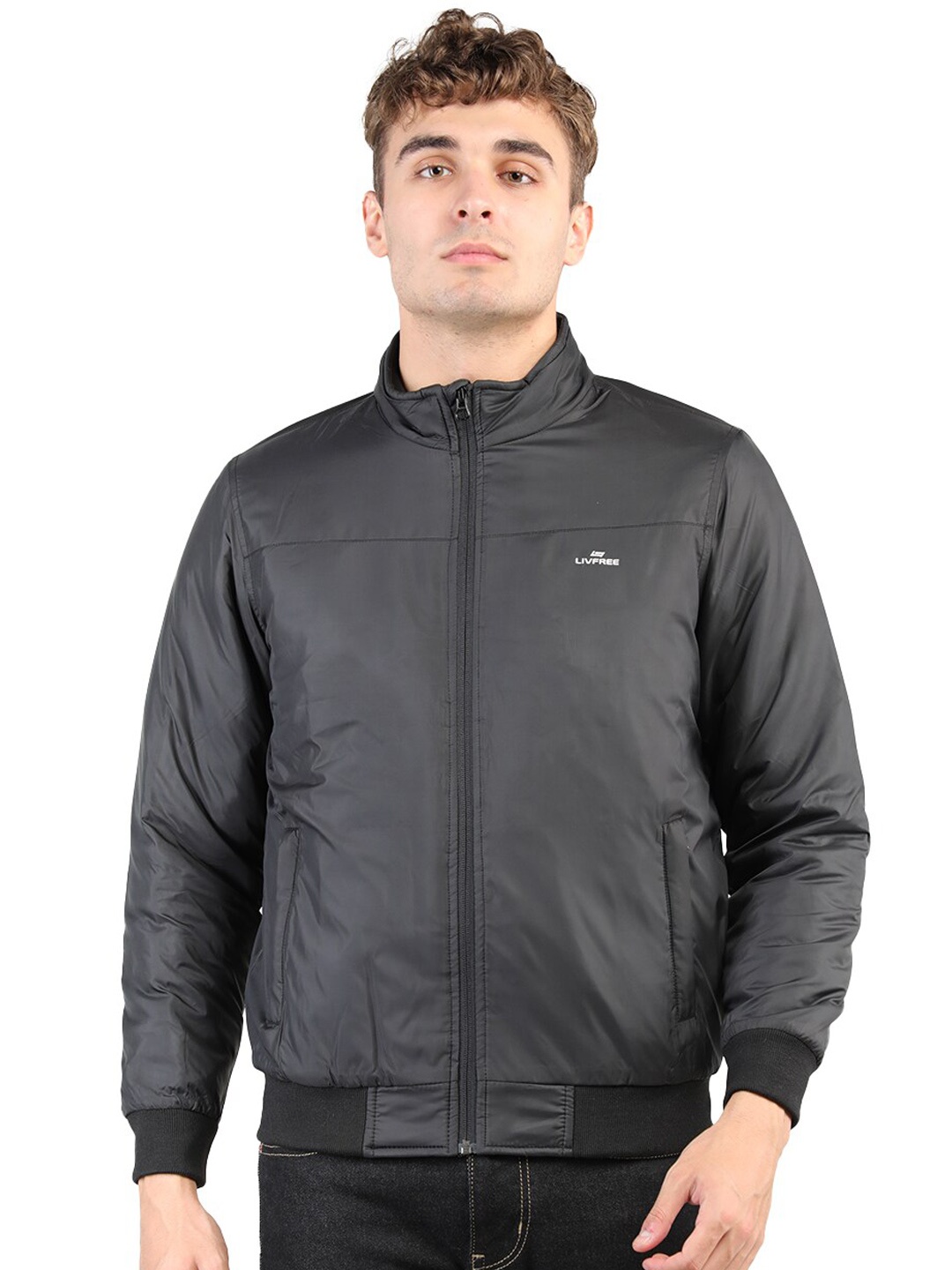 

NEVA Men Black Lightweight Bomber Jacket