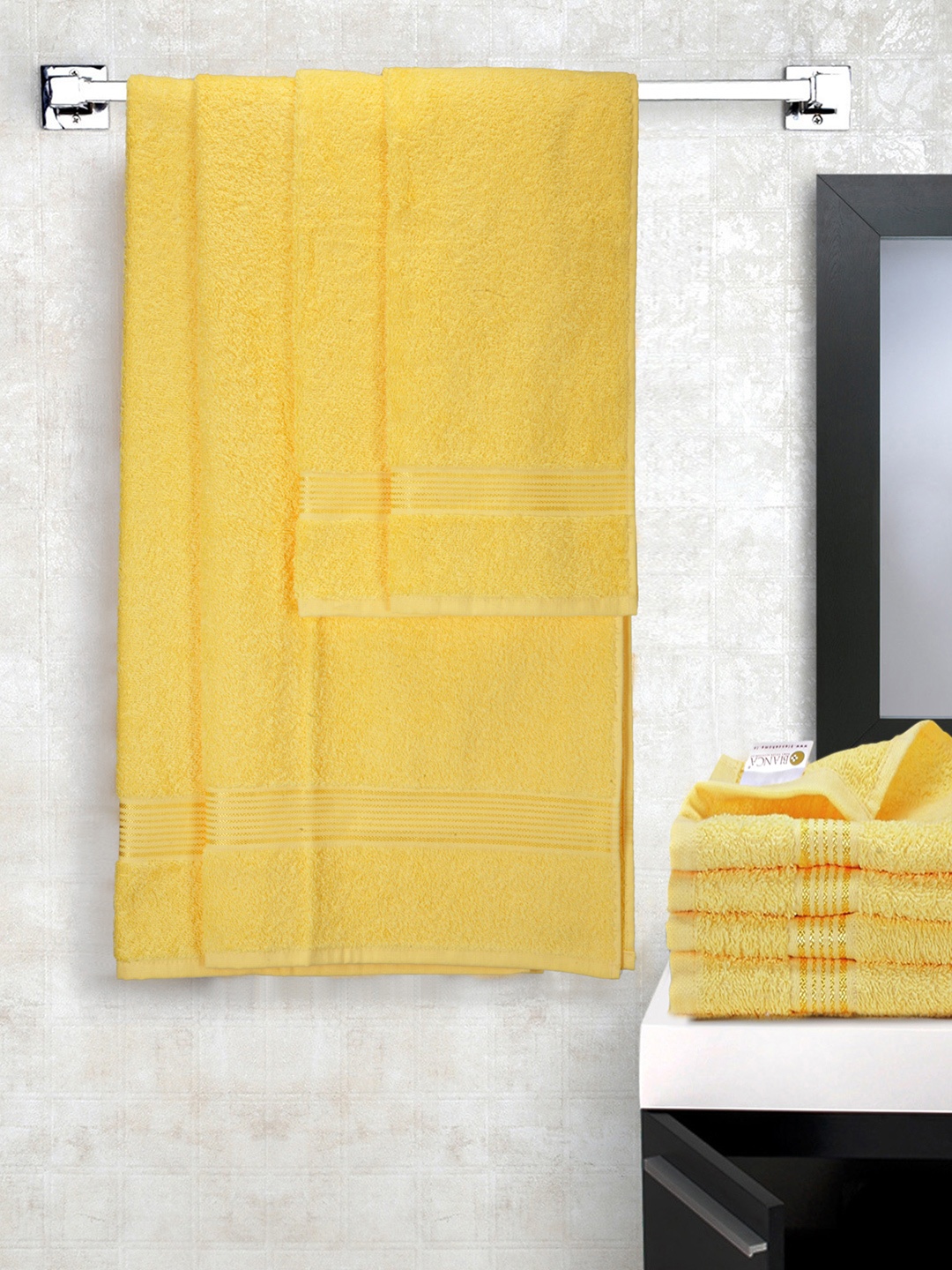 

BIANCA Yellow Set of 8 Cotton 380 GSM Towels